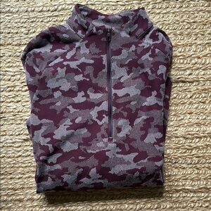 lululemon athletica Red and Gray Camo Zip Up Sweater